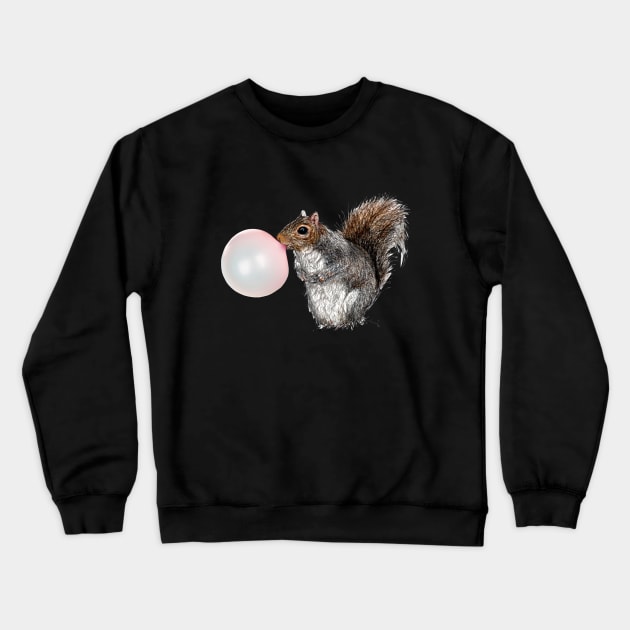 Bubblegum Squirrel Crewneck Sweatshirt by KIMYKASK